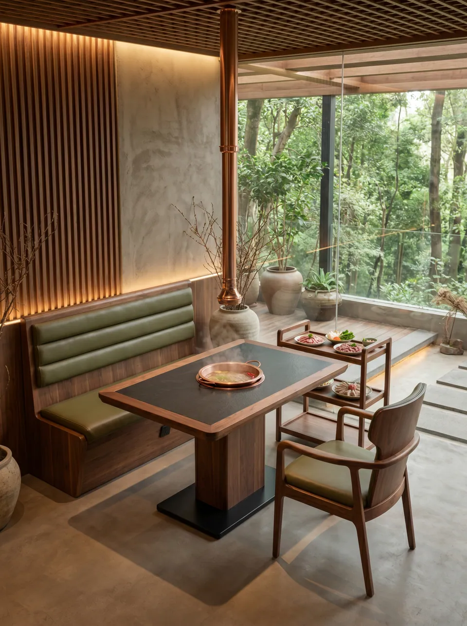 Moss Green Booth Set