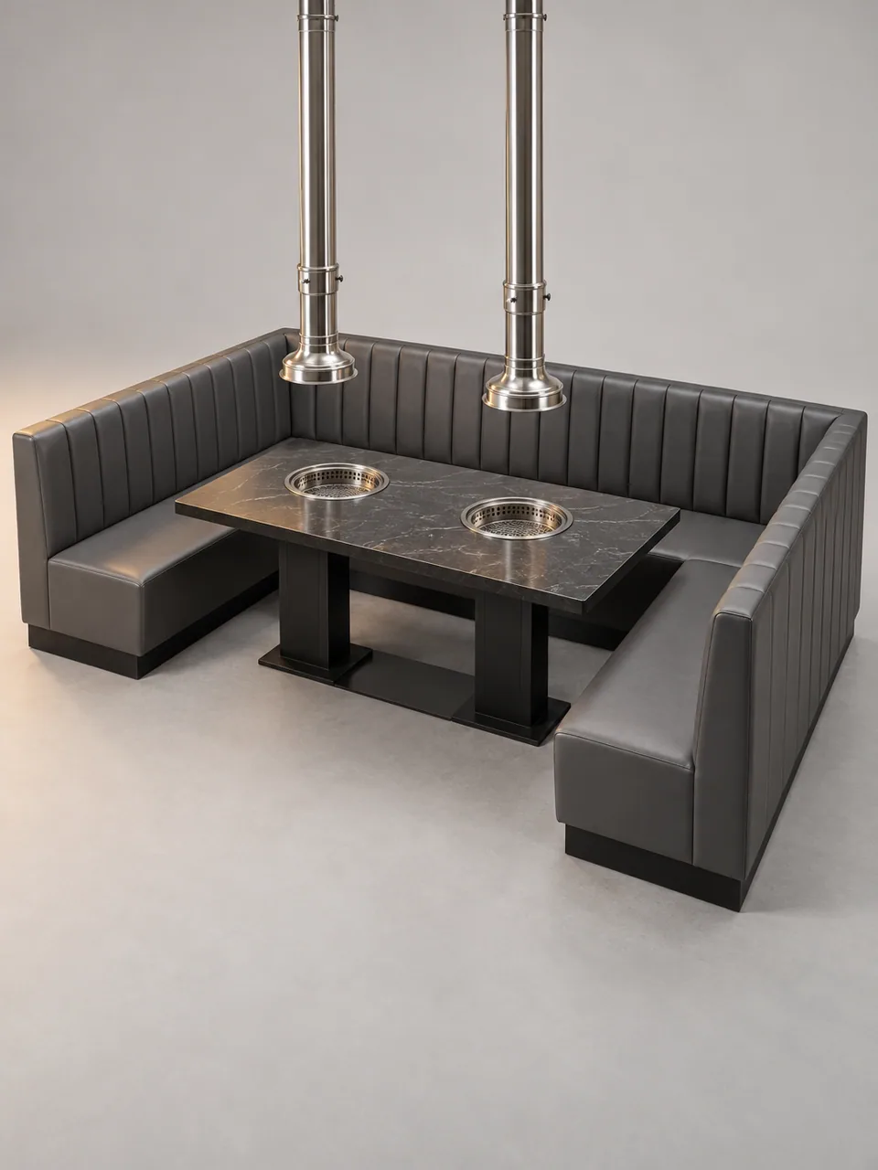 Twin-Grill U Booth for Six